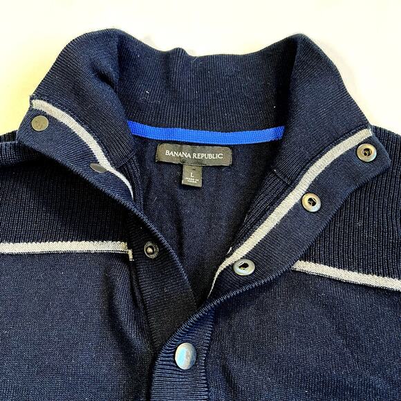 Banana Republic merino extra fine wool blend Henley sweater men’s - Picture 4 of 6